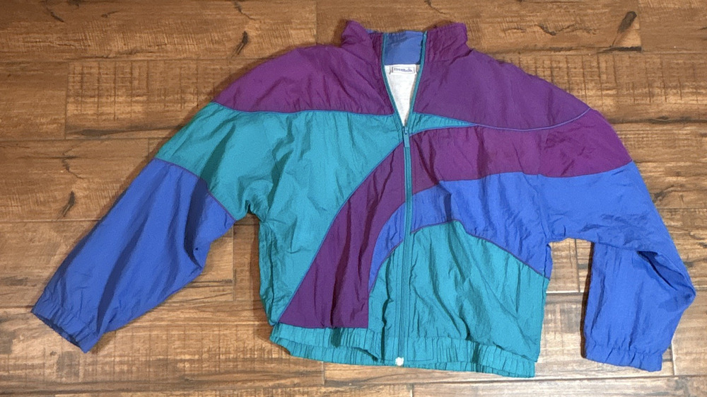 Reebok Men’s XL Colorblock Windbreaker Jacket Full Zip Lined Vintage 90s